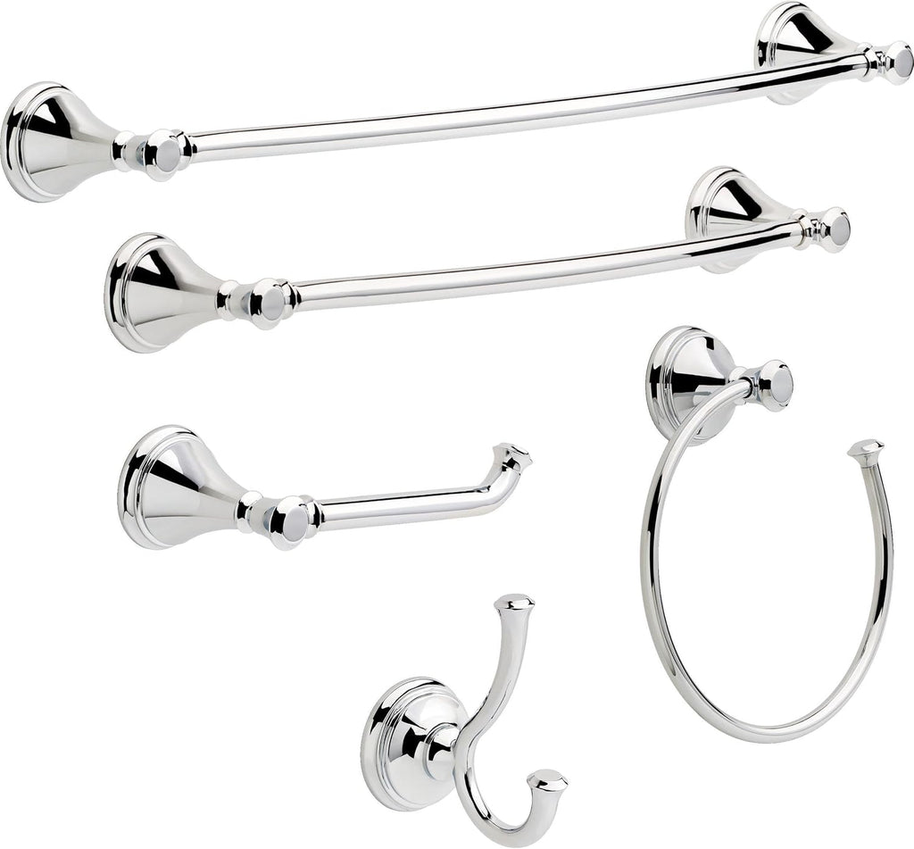 Delta Double Towel Hook for Bathroom or Kitchen| Polished Chrome | Cassidy Accessories