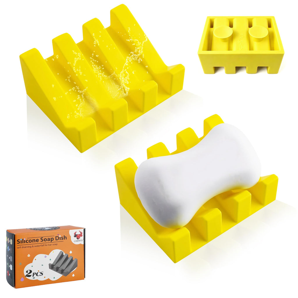 Soap Dish Holder for Shower with Suction Cup, Silicone Soap Holder & Saver Self-Draining Bar Soap Dish Keeps Soap Dry for Bathroom, Kitchen, Bathtub, Extends Soap Life (White-1Pack)