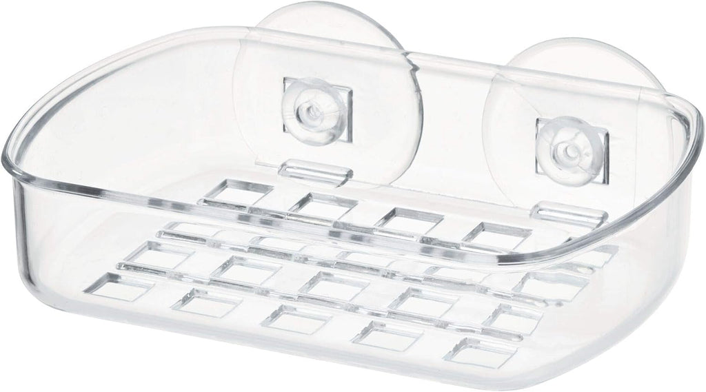 iDesign BPA-Free Plastic Suction Bar Soap Dish - 5.25" x 4" x 2", Clear,19600