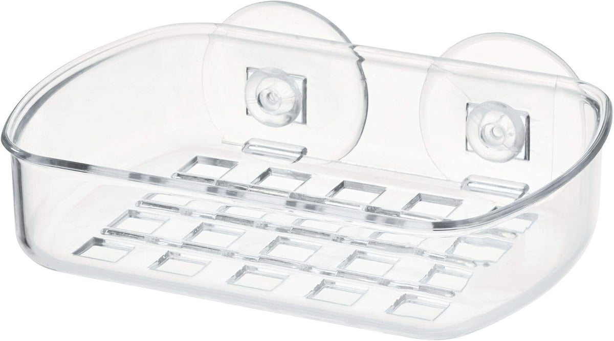 iDesign BPA-Free Plastic Suction Bar Soap Dish - 5.25" x 4" x 2", Clear,19600
