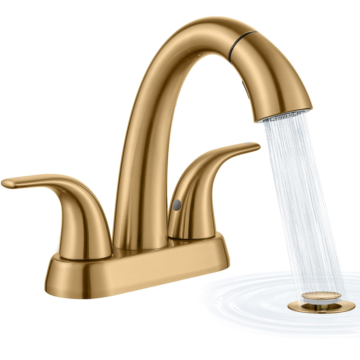 Ultimate Unicorn Pull Down Bathroom Sink Faucet, Brushed Nickel 4 Inch