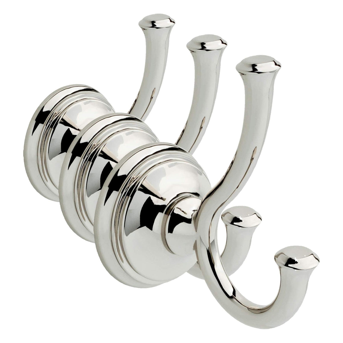 Delta Double Towel Hook for Bathroom or Kitchen| Polished Nickel | Cassidy Accessories