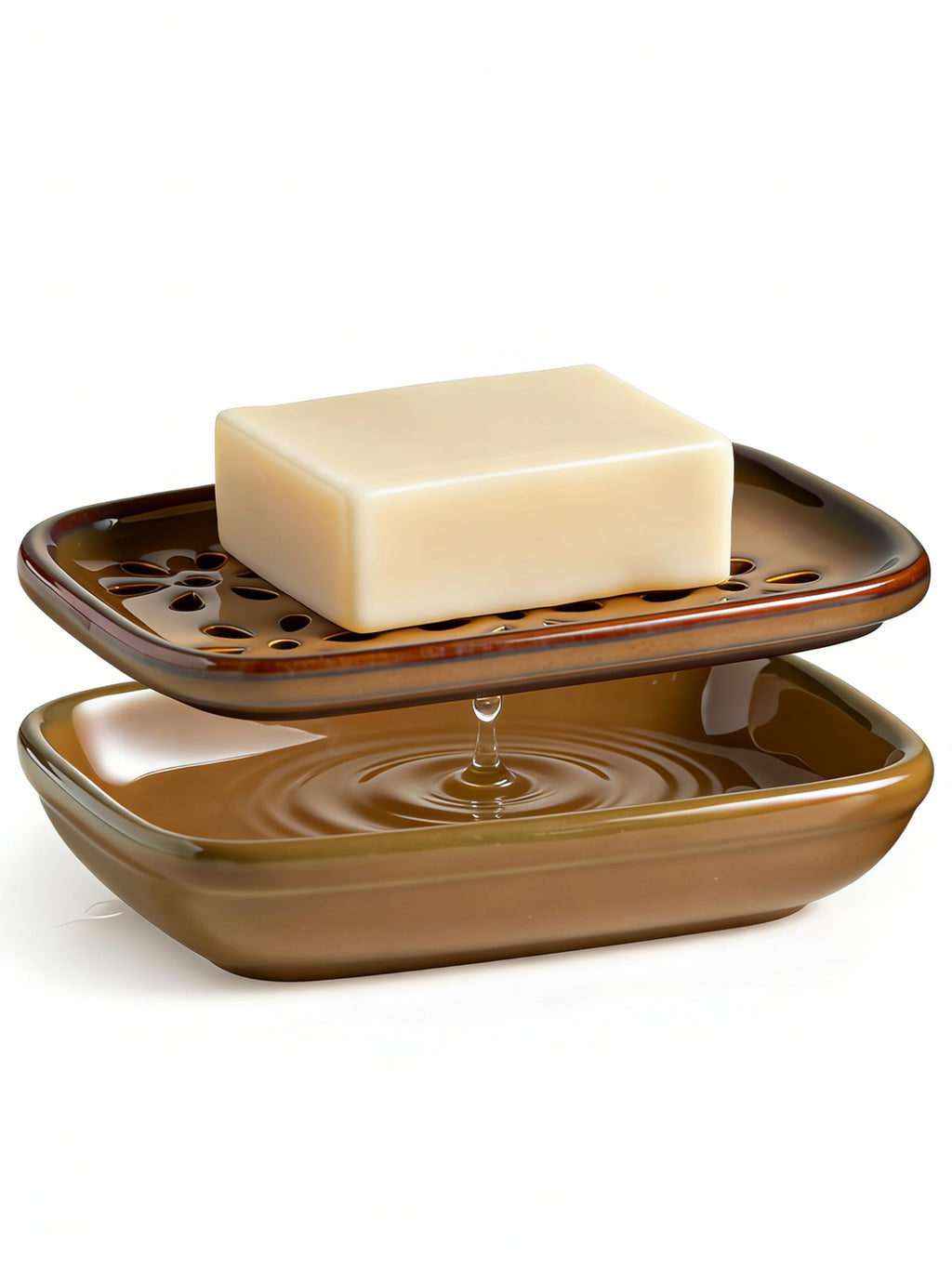 Miamolo Soap Dish for Shower with Drainage 2-Tier Bar Soap Holder Mess-Free