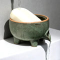 Soap Dish with Drainage, Ceramic Self Draining bar Soap Holder