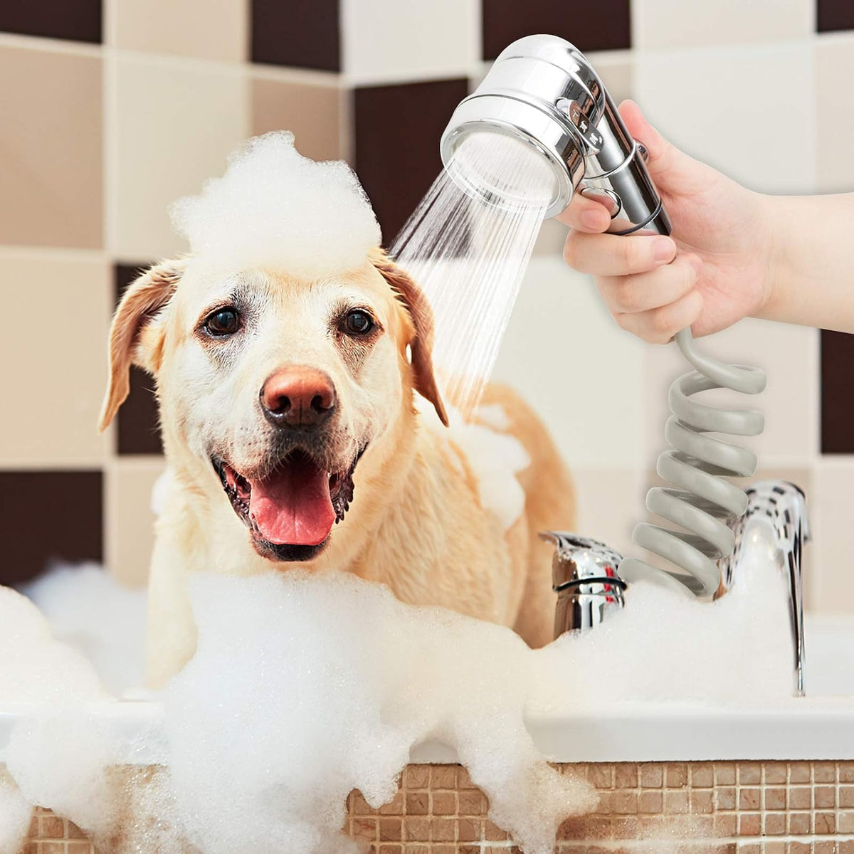 ZCONIEY Sink Faucet Sprayer Attachment Hair Pet Rinser Showerhead with Stop Water-saving Function