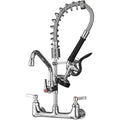 IMLEZON Commercial Faucet, Wall Mount Sink Faucet 8 Inch Center 47 Inch Commercial Kitchen Faucet with Pre-Rinse Sprayer and 12 Inch Swivel Spout