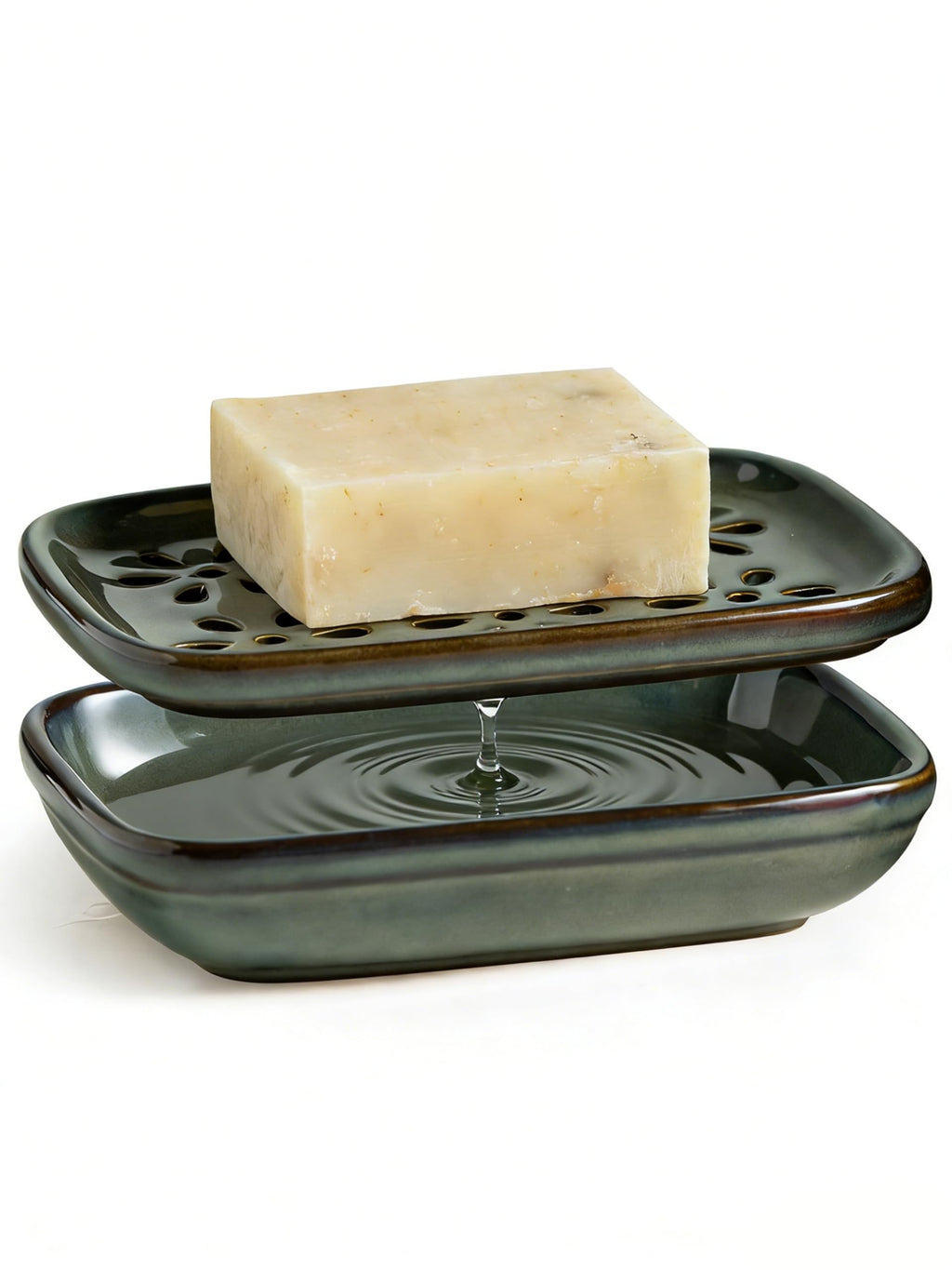 Miamolo Soap Dish for Shower with Drainage 2-Tier Bar Soap Holder Mess-Free