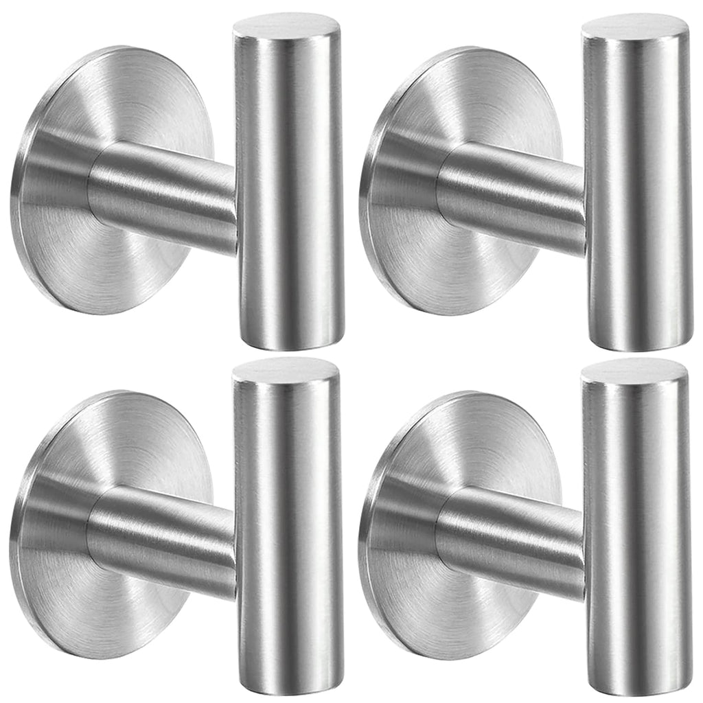 Vuzvuv Brushed Nickel Self Adhesive Stainless Steel Towel Hooks (2-Pack)