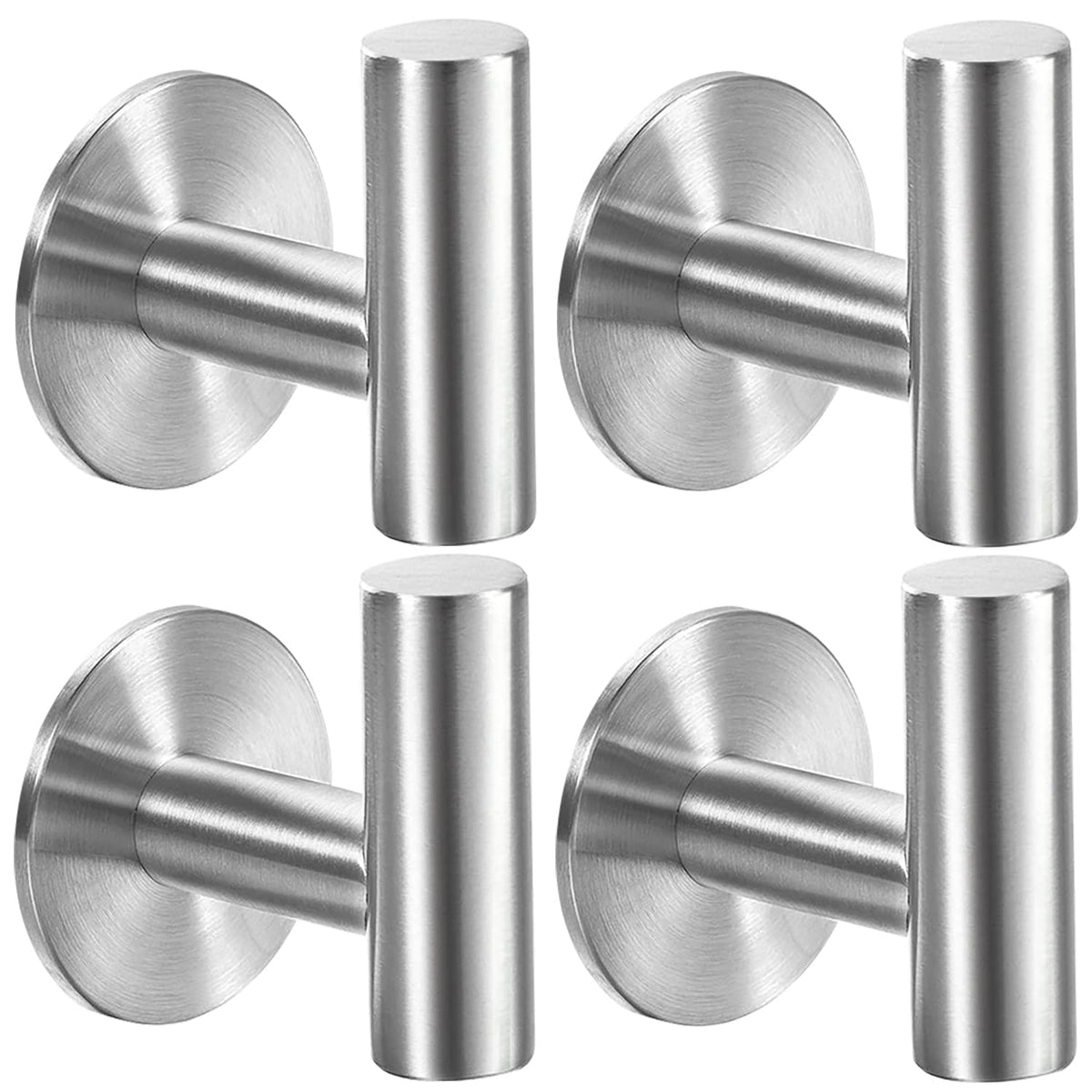 Vuzvuv Brushed Nickel Self Adhesive Stainless Steel Towel Hooks (2-Pack)