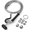 Pre Rinse Spray Valve with 45" Flexible Pre Rinse Hose,Non-Slip Commercial Sink Sprayer with Flexible Stainless Steel Hose, Replacement for Commercial Kitchen Sink Faucet,Grey