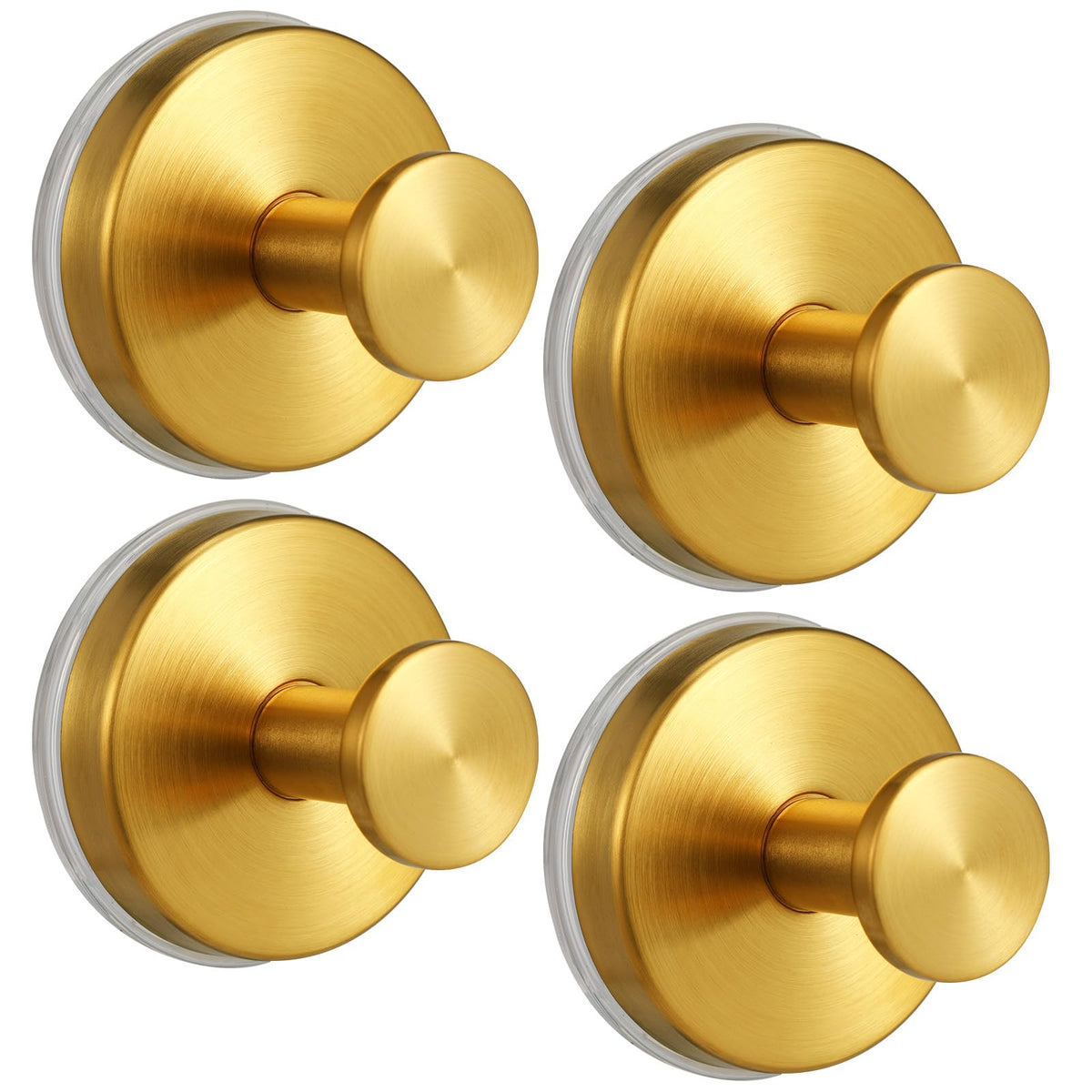 Large Suction Cup Hooks, Heavy Duty 15lb Holds Towel & Robe, No-Drill Shower Bathroom Hooks for Tile Wall Glass Mirror, Mounts on Smooth Non-Porous Surfaces (2 Pack, Brushed Nickel)