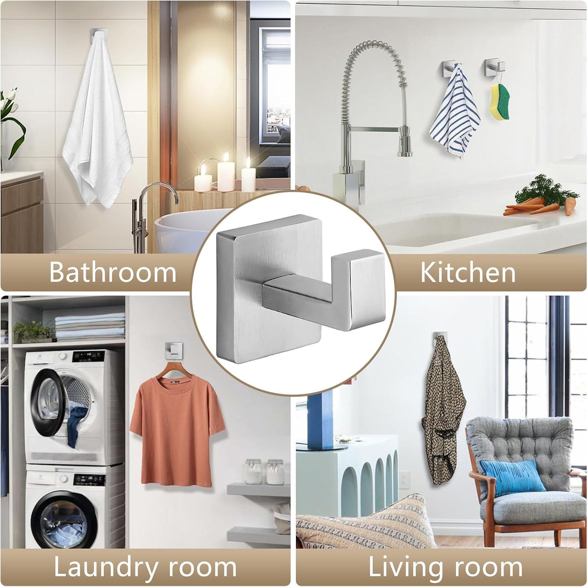 Towel Hooks for Bathrooms, Heavy Duty Stainless Steel Bathroom Hooks