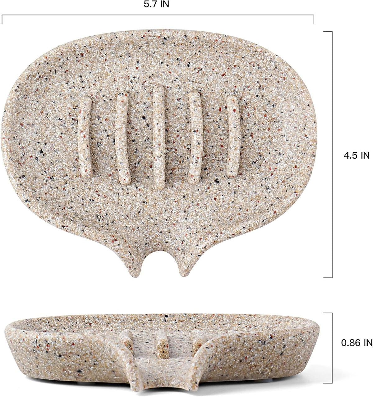 Self Draining Soap Dish for Shower & Bathroom Sink with Drain