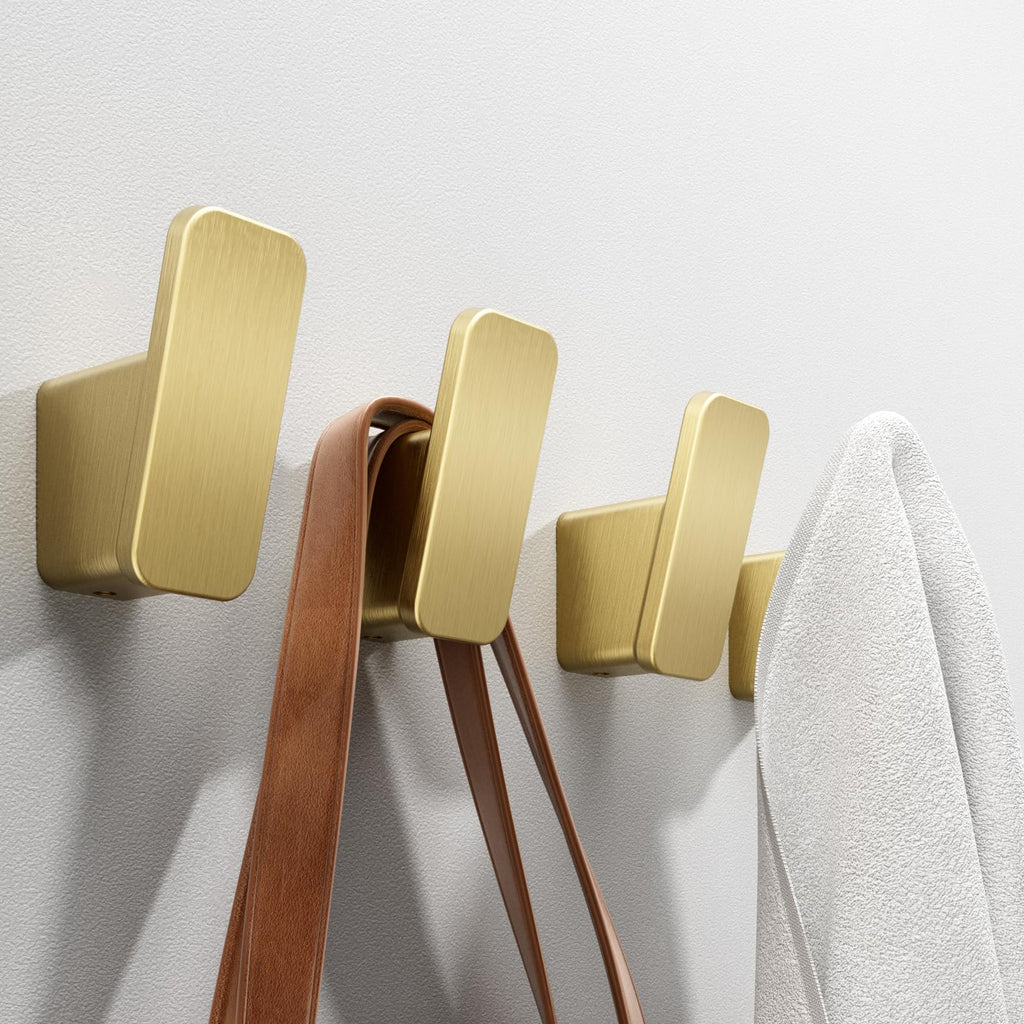 4-Pack Matte Black Towel Hook for Bathroom, Robe Coat Hook, Heavy Duty Wall Hooks for Hanging Bag Hat Mudroom Bedroom Shower Closet, Drill in Hanger Mount with Screw, Holder Back of Door Outdoor