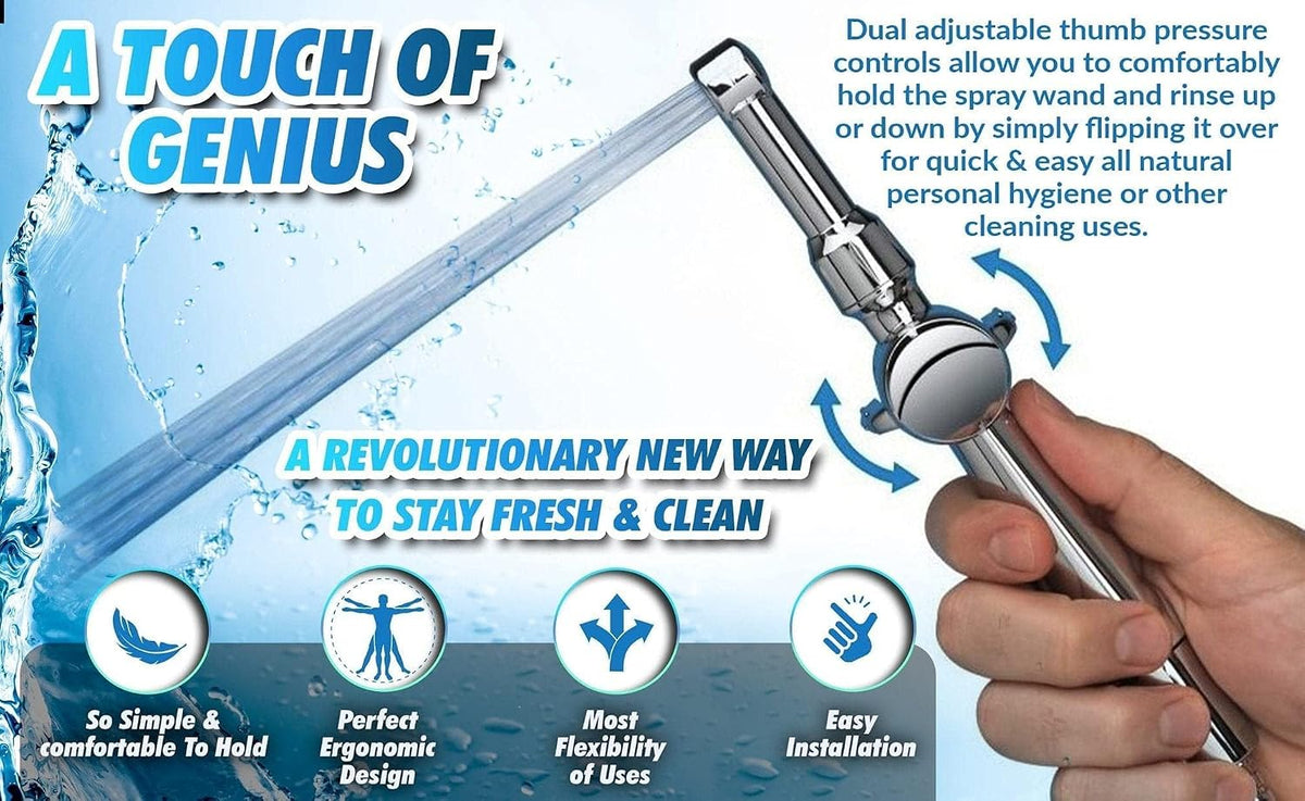 RinseWorks- All Brass Aquaus 360 Handheld Bidet Sprayer for Toilet - NSF Plumbing Code Certified Legal Installation Ergonomic Dual Thumb Pressure Controls- 3”-11” Spray Reach 5 Year Warranty