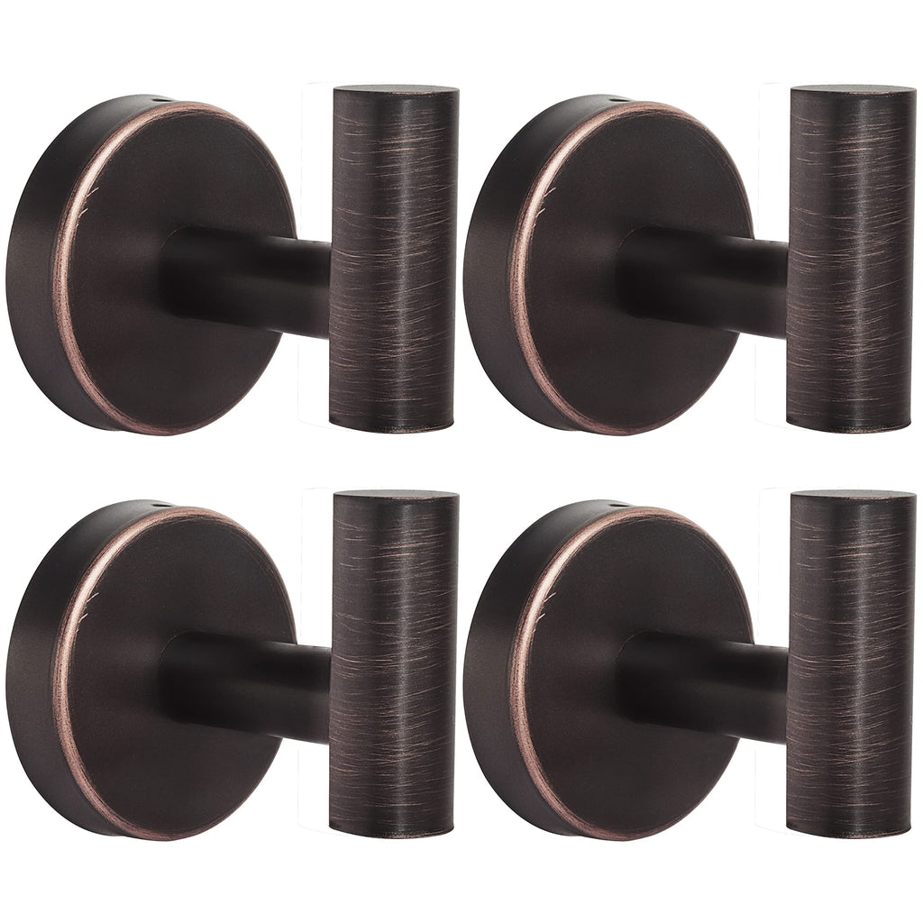 Towel Hooks Bathroom Coat Robe Wall Hook Heavy Duty Door Hanger Towel Robe Clothes Cabinet Closet Sponges Rack for Bathroom Bedroom Kitchen Hotel Pool 4 Packs Black(Drilling Installation)