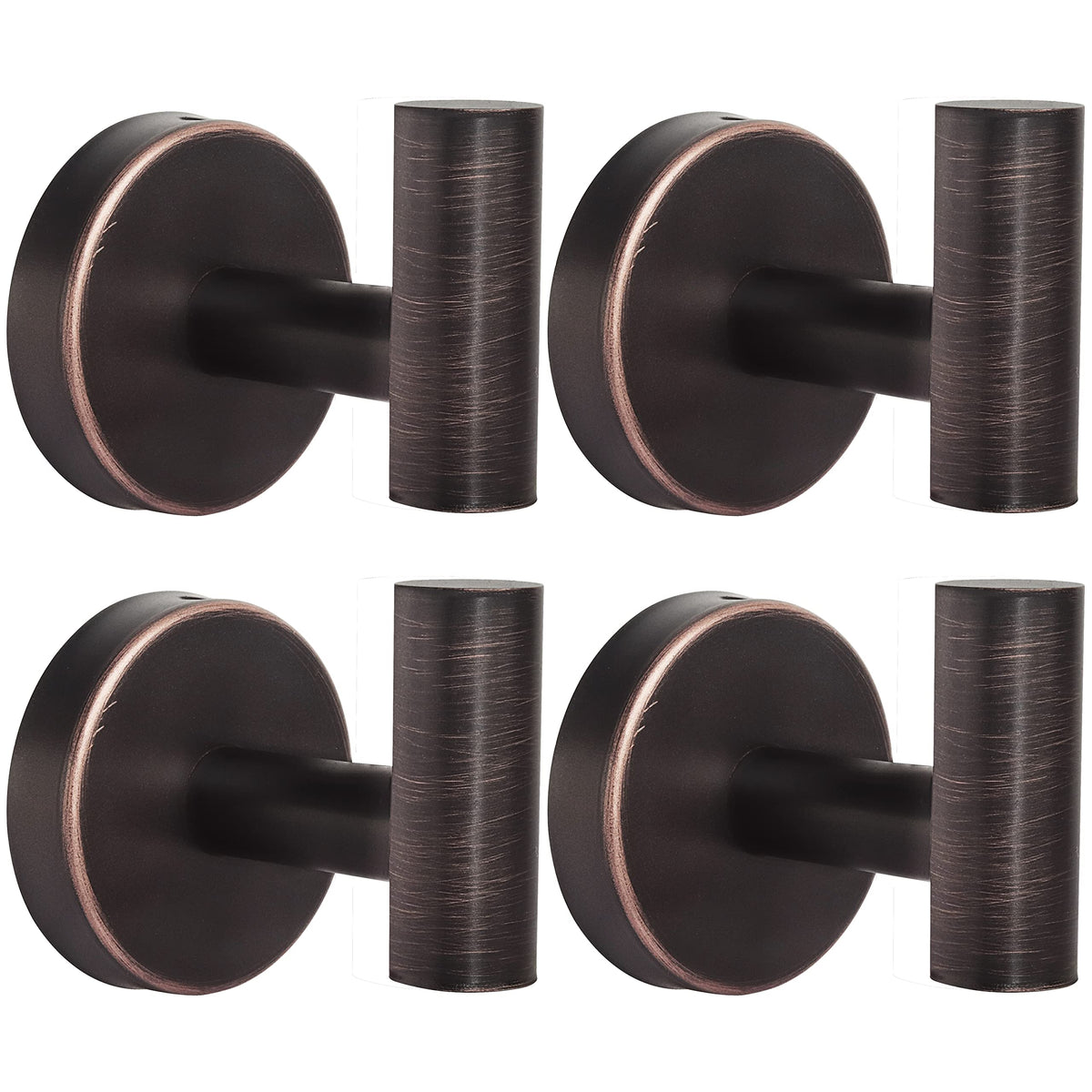 Towel Hooks Bathroom Coat Robe Wall Hook Heavy Duty Door Hanger Towel Robe Clothes Cabinet Closet Sponges Rack for Bathroom Bedroom Kitchen Hotel Pool 4 Packs Black(Drilling Installation)