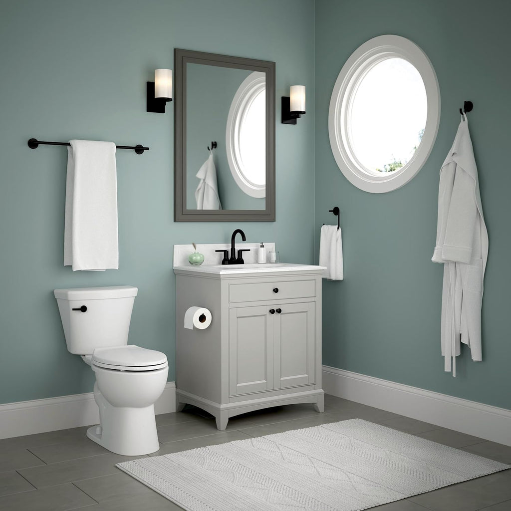Delta Single Towel Hook for Bathroom or Kitchen| Matte Black | Trinsic Accessories