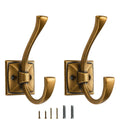 5 Pack Decorative Heavy Duty Towel Hooks for Hanging Robe Double Oil Rubbed Bronze Coat Hooks Wall Mounted with Screws for Key, Towel, Bags, Cup, Hat