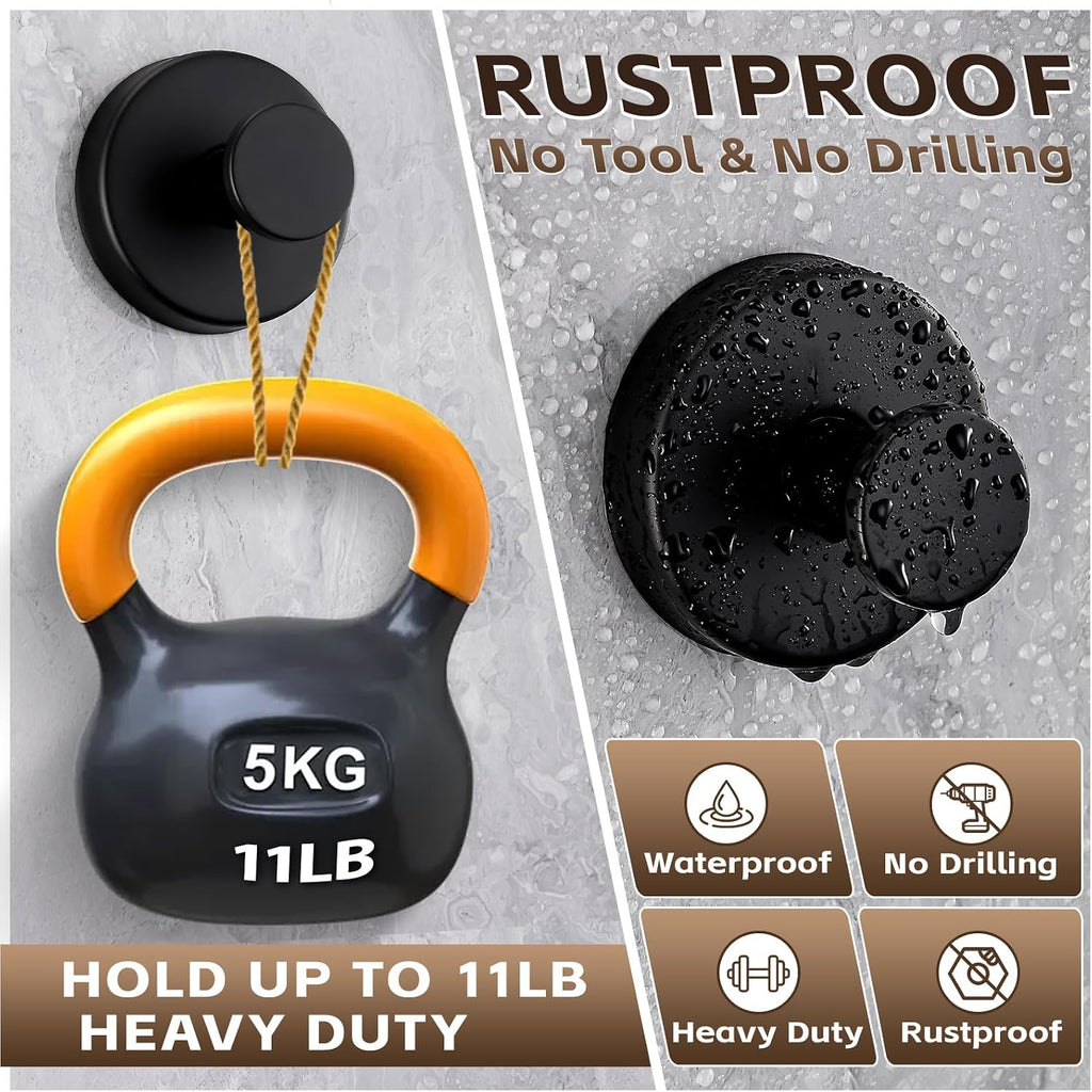 Suction Cup Hooks for Shower,Stainless Steel Towel Hooks No Drill