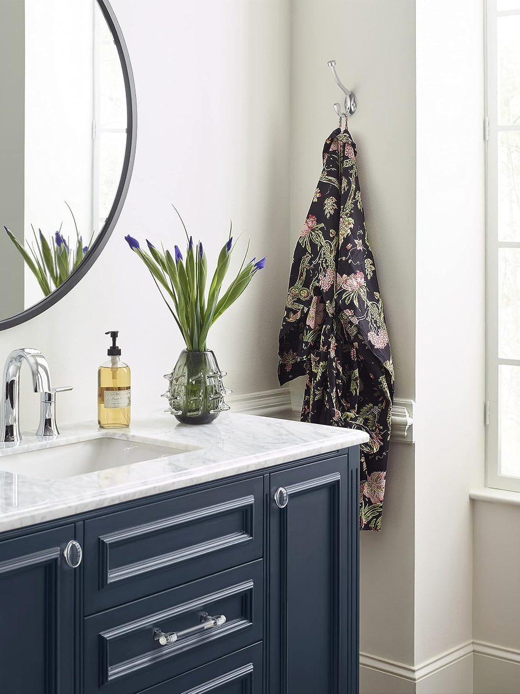 Amerock Adare Double Prong Polished Chrome Wall-Mounted Hook