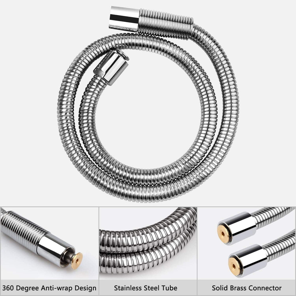 Pre-rinse Hose 38 Inch Flexible Stainless Replacement Hose for All Brand Commercial Kitchen Sink Faucet with 7/8”-20NPT Female Thread (96CM/38”)