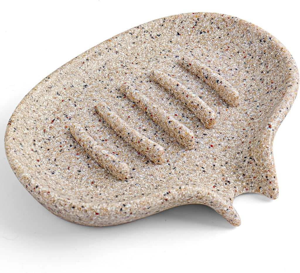 Self Draining Soap Dish for Shower & Bathroom Sink with Drain