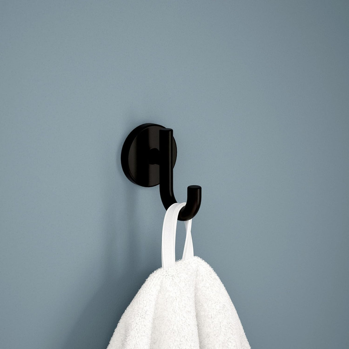 Delta Single Towel Hook for Bathroom or Kitchen| Matte Black | Trinsic Accessories